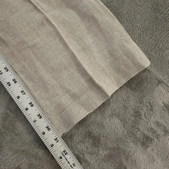 Garnet Hill 100% Linen Straight Leg Pants Women's size 2 Beige Tan Neutral - Picture 7 of 8